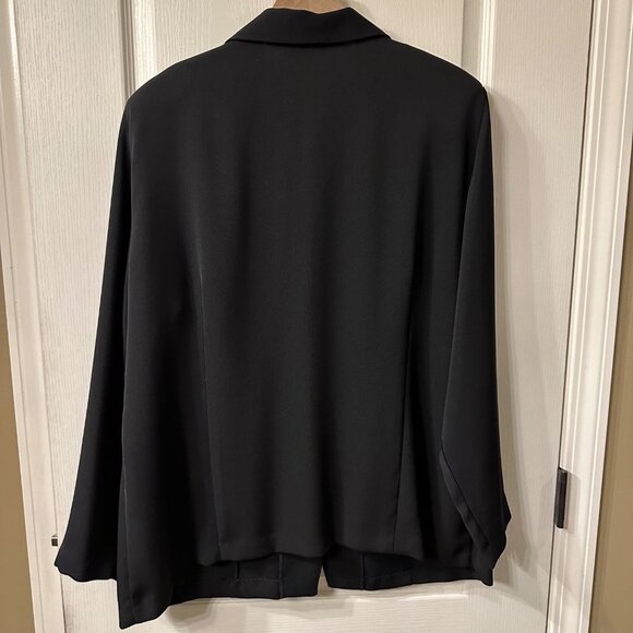 Fashion Bug | VTG Black Button Up Blazer Top Lightweight 22/24 Dressy Business - Picture 6 of 6
